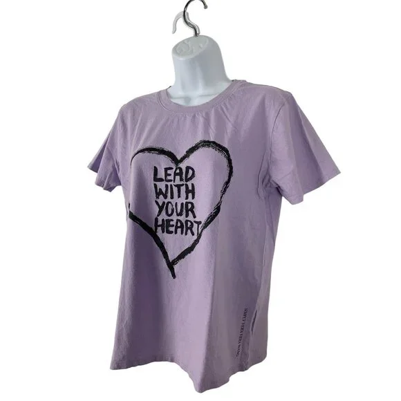 Simply Vera Vera Wang Purple "Lead With Your Heart" T-Shirt Size Small - Picture 3 of 9